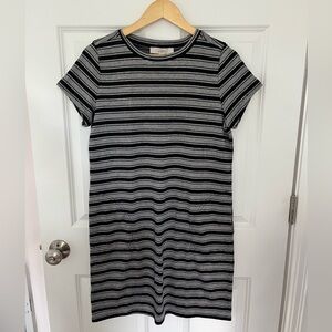 LOFT Black and Gray Dress